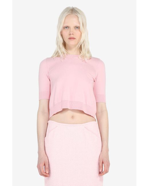 N°21 Pink Open-back Cotton Sweater