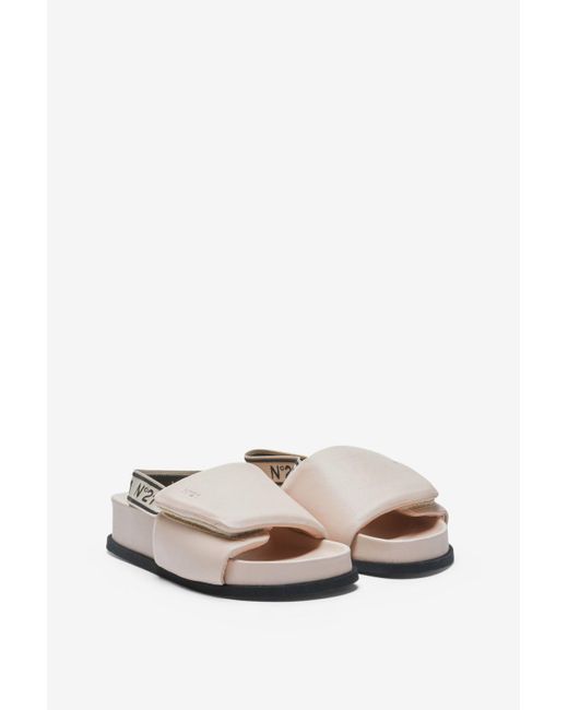 N°21 White Slingback Leather Sandals