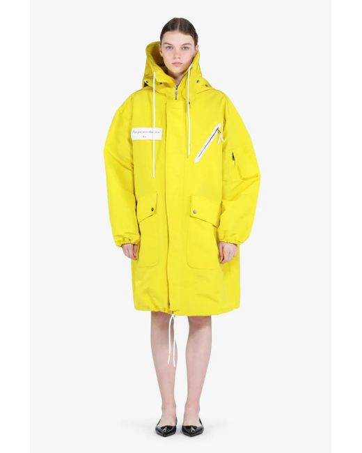 N°21 Yellow Drawstring Hooded Jacket