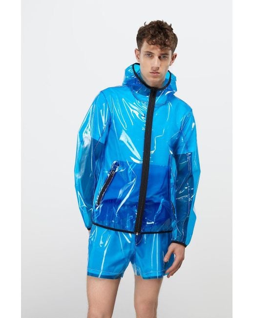 N°21 Blue Transparent Hooded Jacket for men