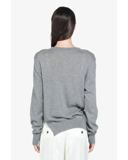 N°21 Gray Asymmetric Cotton Sweater