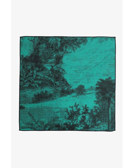 N°21 Green Landscape-print Scarf