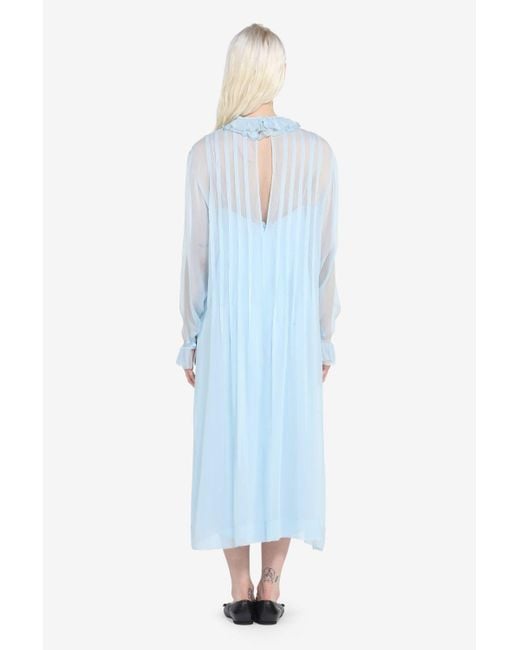 N°21 Blue Pleated Silk Dress