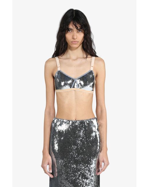 N 21 Sequin Bralette in Black Lyst UK