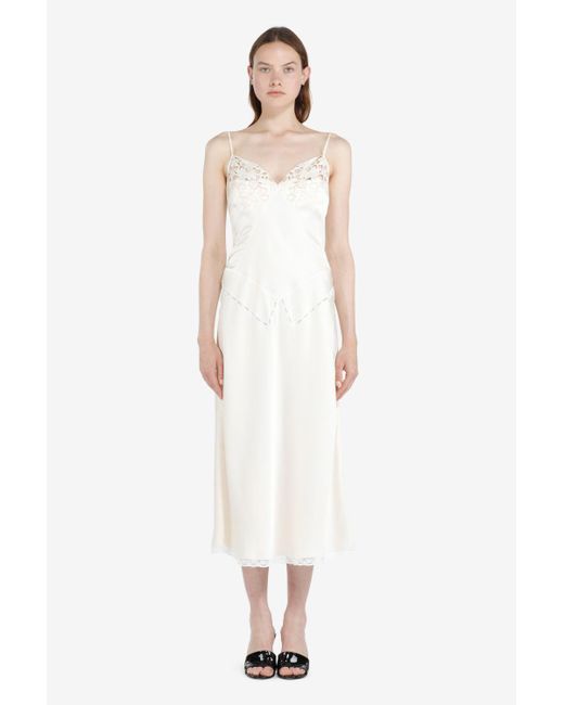 N°21 White Lace-trim Slip Dress
