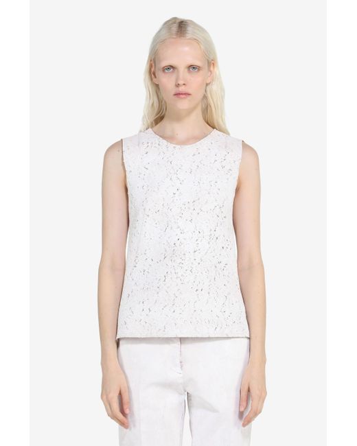 N°21 White Sleeveless Lace Top