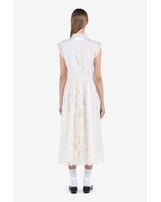 N°21 White Floral-embroidered Shirt Dress