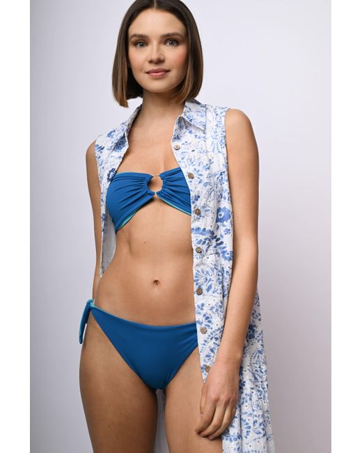 Top A Fascia Per Bikini Reversible di NUNA LIE in Blue