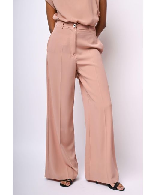 Pantaloni Palazzo Con Vita Elasticizzata di NUNA LIE in Pink