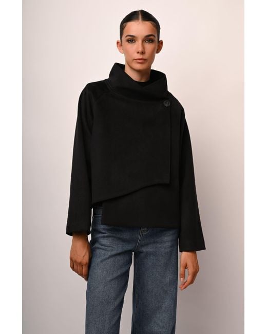 Giacca A Cappa Con Collo A Cratere di NUNA LIE in Black