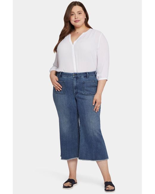 NYDJ Denim Patchie Wide Leg Capri Jeans in Blue Lyst