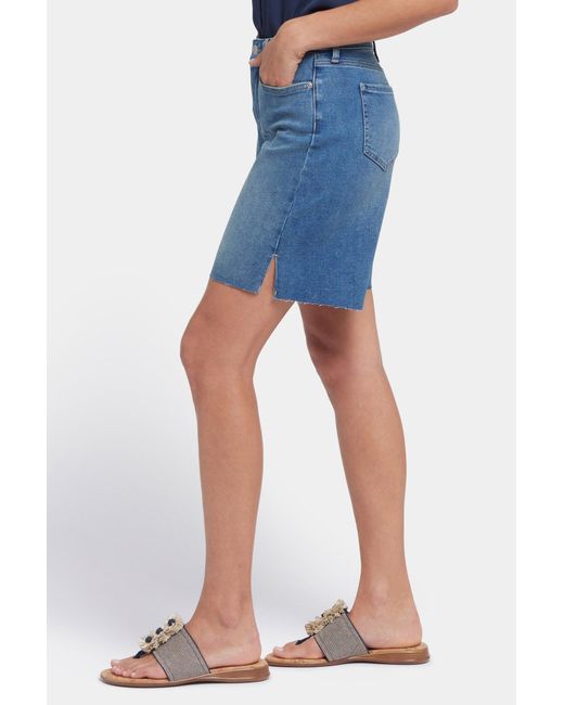 NYDJ Blue Naomi Relaxed A-line Shorts In Costa Brava