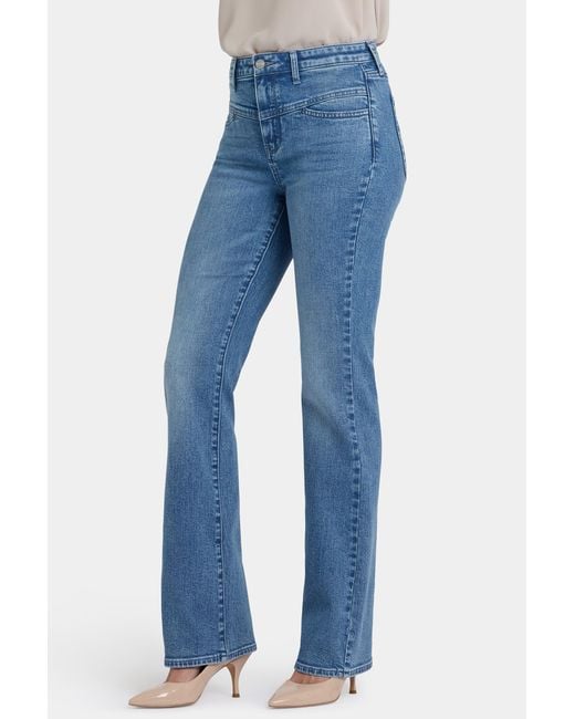 NYDJ Blue Barbara Bootcut Jeans In Washed Crystal