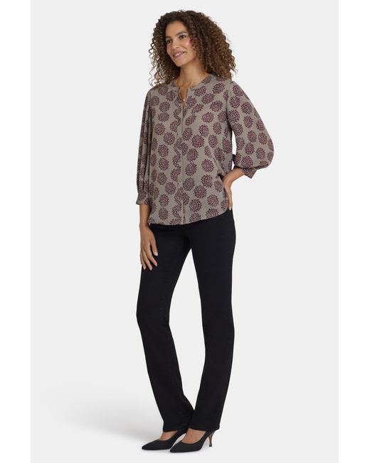 NYDJ Brown Bonnie Blouse In Valenton