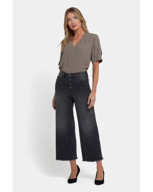 NYDJ Blue Teresa Wide Leg Ankle Jeans In Grey Province
