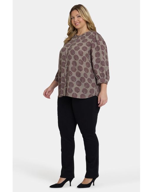 NYDJ Brown Bonnie Blouse