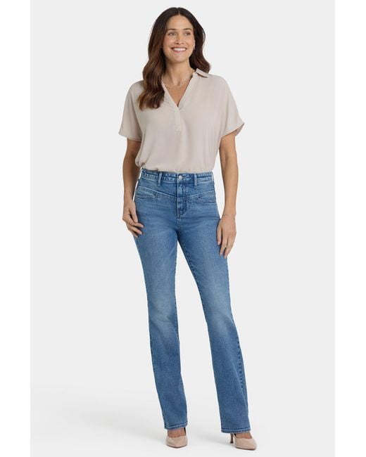 NYDJ Blue Barbara Bootcut Jeans In Washed Crystal