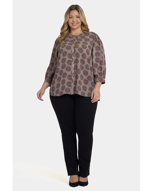 NYDJ Brown Bonnie Blouse