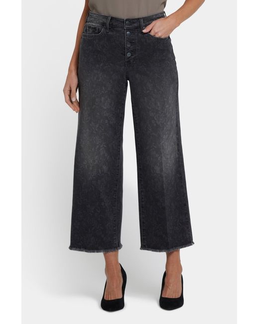 NYDJ Blue Teresa Wide Leg Ankle Jeans In Grey Province