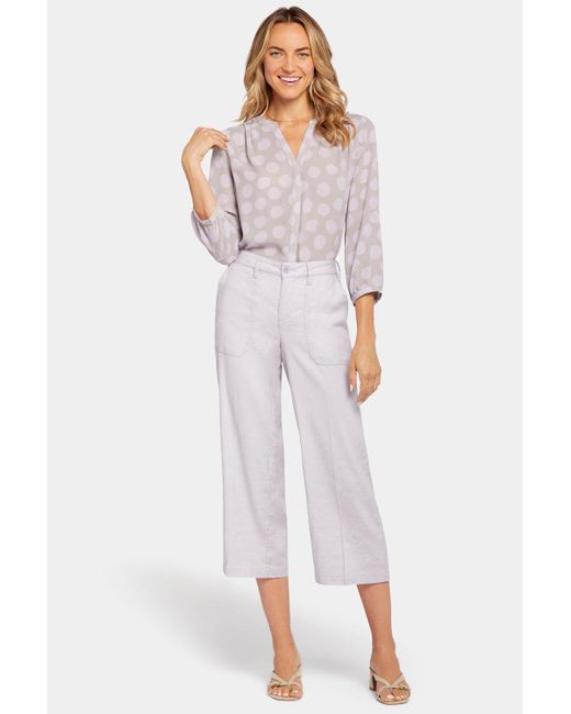 NYDJ Wide Leg Cargo Capri Pants In Fairytale in White Lyst