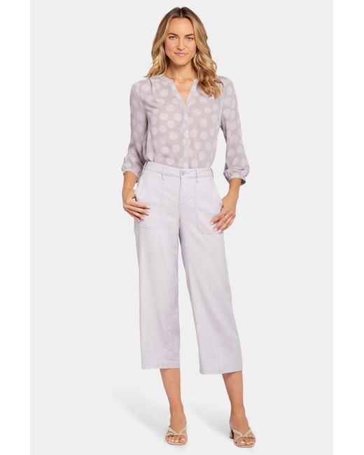NYDJ Wide Leg Cargo Capri Pants In Fairytale in White Lyst