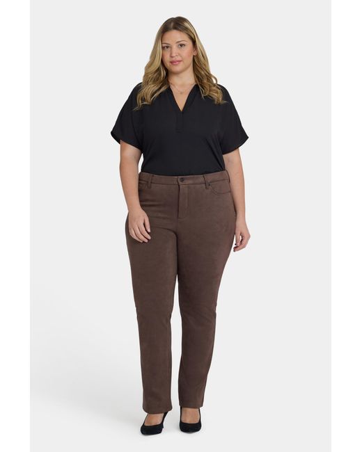 NYDJ Women's Black Marilyn Straight Pants