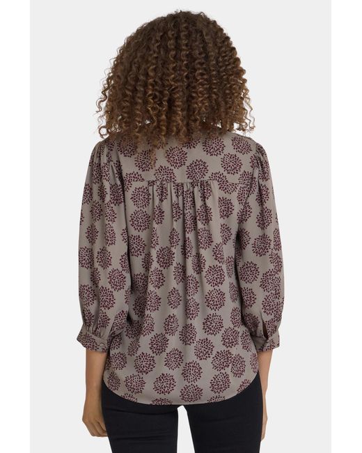 NYDJ Brown Bonnie Blouse In Valenton