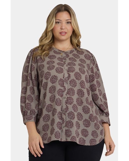 NYDJ Brown Bonnie Blouse