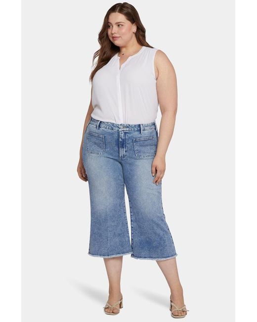 NYDJ Denim Patchie Wide Leg Capri Jeans in Blue Lyst