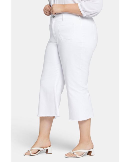 NYDJ White Patchie Wide Leg Capri Jeans