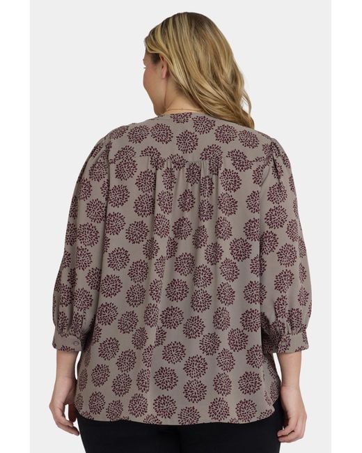 NYDJ Brown Bonnie Blouse