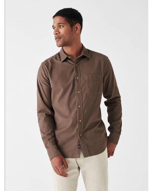 Faherty Stretch Corduroy Shirt in Brown for Men | Lyst
