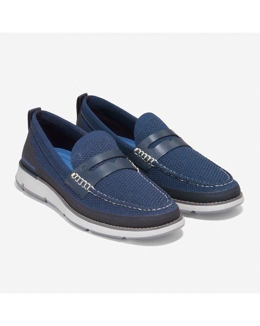 cole haan navy blue loafers