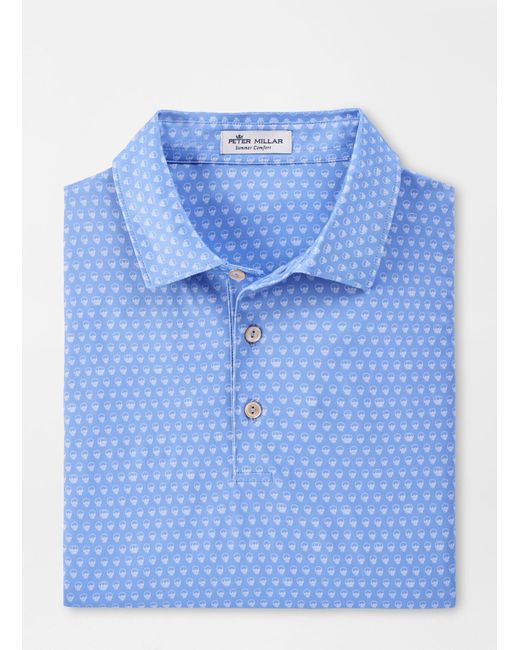 Peter Millar Synthetic Seeing Double Performance Jersey Polo in Blue for Men - Lyst