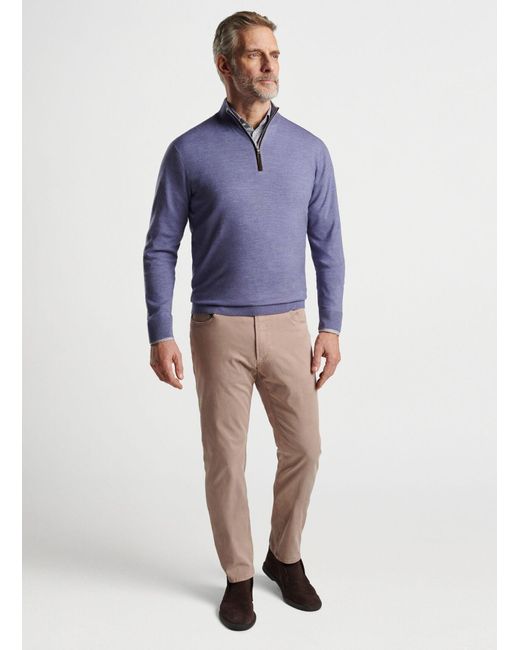 PETER MILLAR Excursionist Flex Wool-Blend Half-Zip Sweater for Men