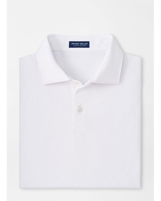 Peter Millar Edwin Spread Collar Jersey Polo in White for Men