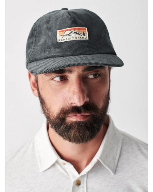Faherty Corduroy Mountain Hat in Gray for Men | Lyst
