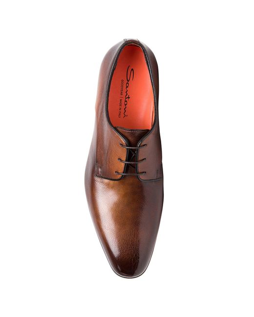 Santoni Dabbed Plain Toe Oxford in 