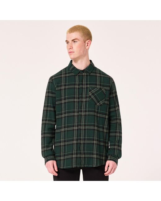Oakley Podium Plaid Ls Flannel - Color: Black/green for men