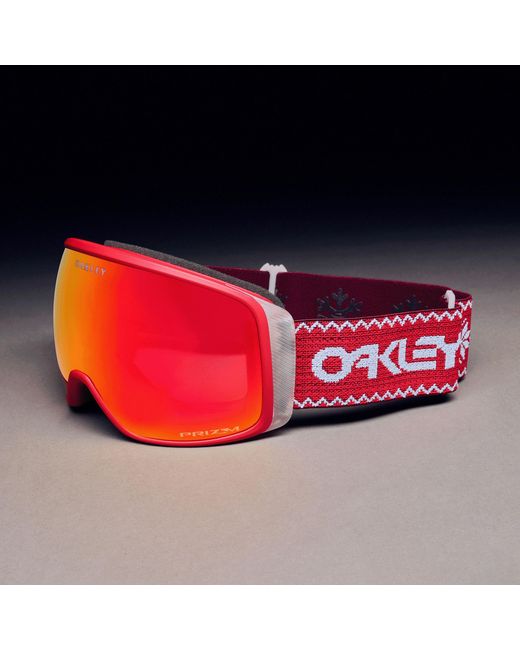 Flight Tracker M Snow Goggles - Holiday Limited Edition di Oakley in Red