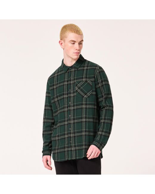 Oakley Podium Plaid Ls Flannel - Color: Black/green for men