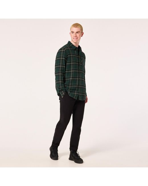 Oakley Podium Plaid Ls Flannel - Color: Black/green for men