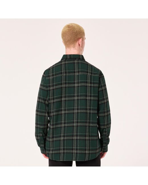 Oakley Podium Plaid Ls Flannel - Color: Black/green for men