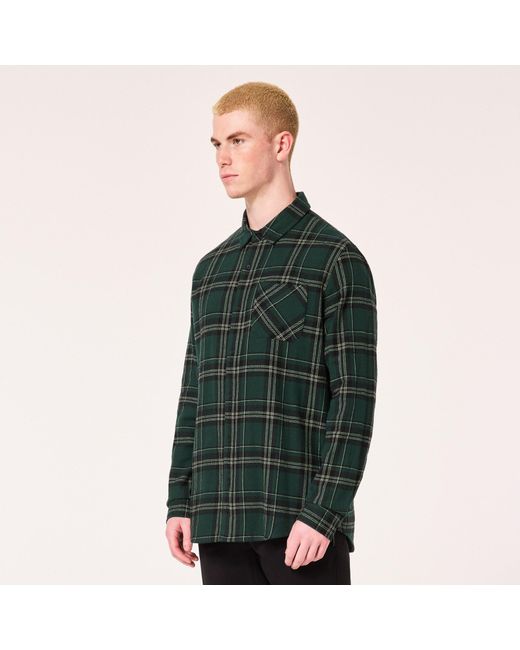 Oakley Podium Plaid Ls Flannel - Color: Black/green for men