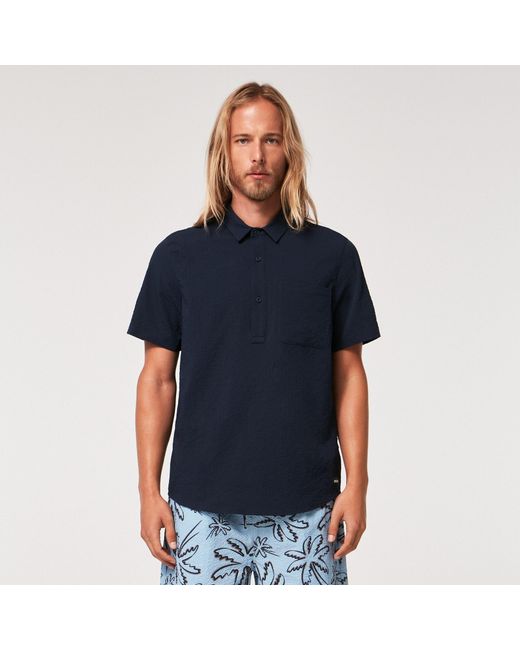 Oakley Blue Porto Rc Ss Button Down - Color: Fathom for men