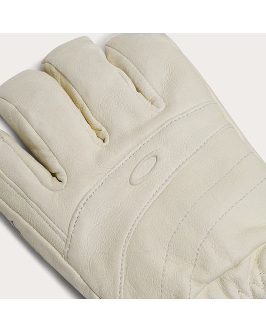 Oakley Black W. Peak Leather Gloves - Color: White