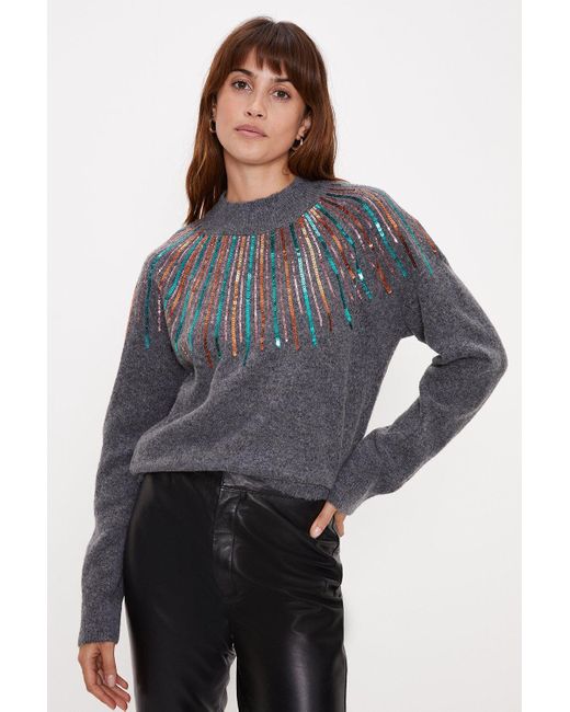 Oasis grey sequin best sale jumper