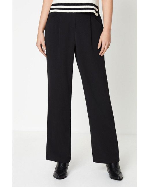 Oasis Black Wide Leg Relaxed Trousers
