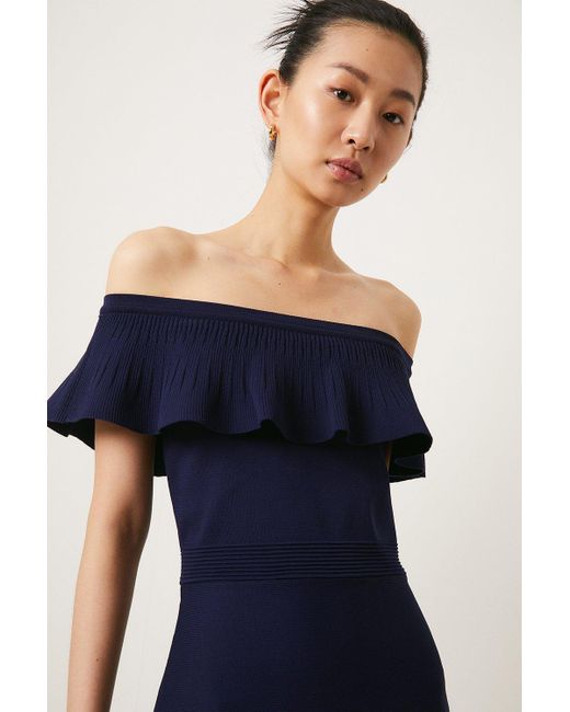 Oasis blue shop bardot dress