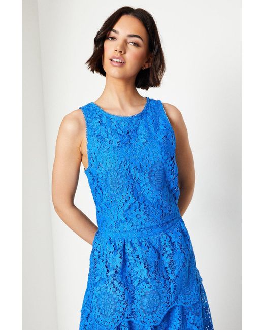 Oasis Blue Lace Sleeveless Co-ord Top